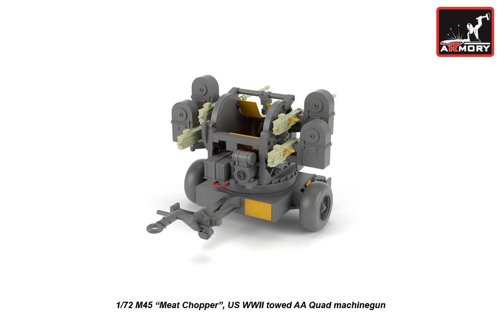 Armory Models M45 Quadmount věž 1/72 s vozíkem