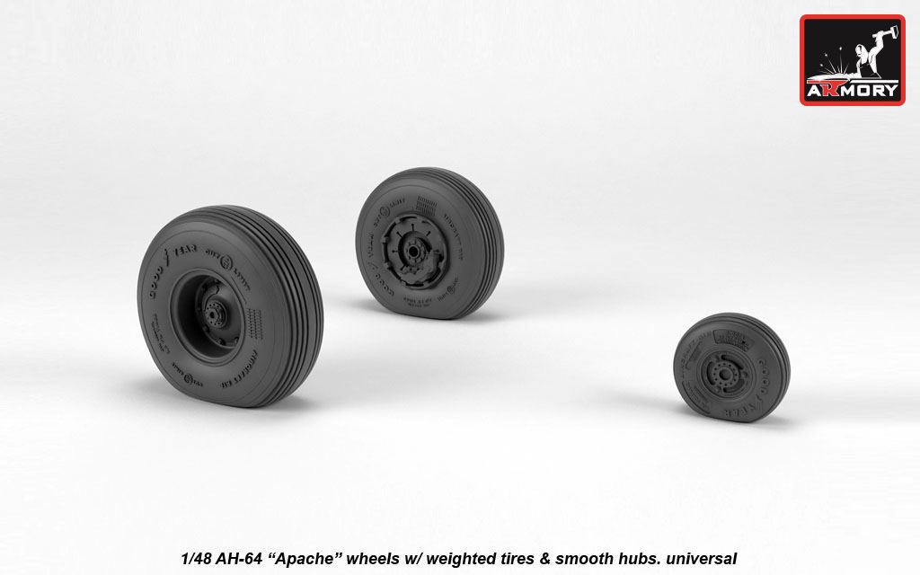 Armory Models AH-64 Apache kola 1/48 hladké zatížená