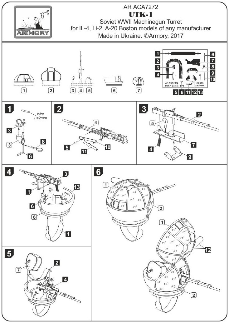Armory Models UTK-1 sovětská věž 1/72 kulometná