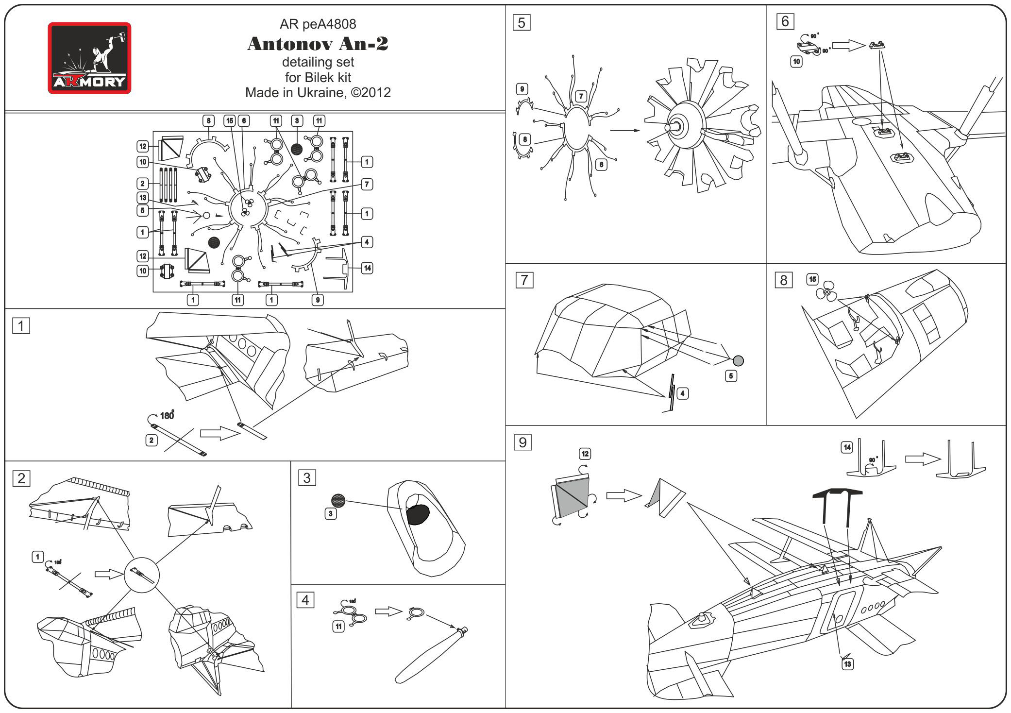 Armory Models An-2 Colt detaily 1/48 sada