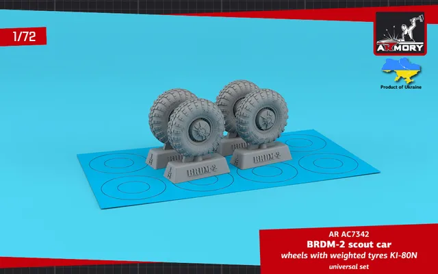 Armory Models BRDM-2 1/72 resinová kola KI-80N zatížená