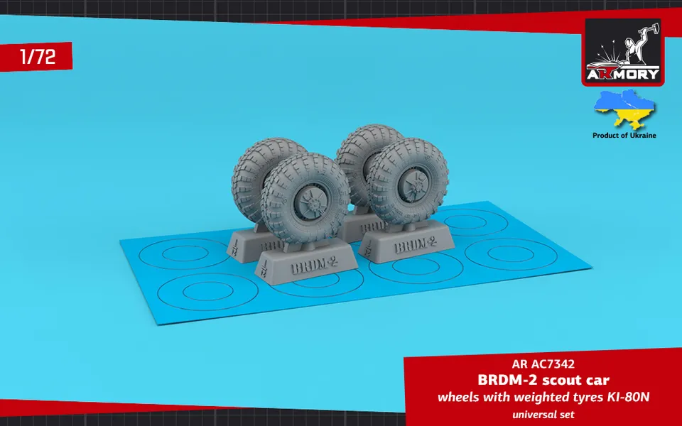 Armory Models BRDM-2 1/72 resinová kola KI-80N zatížená