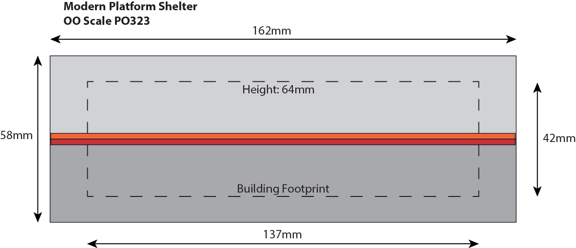 Metcalfe PO323 Platform Shelter papírový model H0