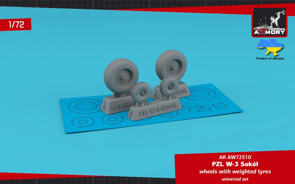 Armory Models PZL W-3 Sokół 1/72 kola zatížená