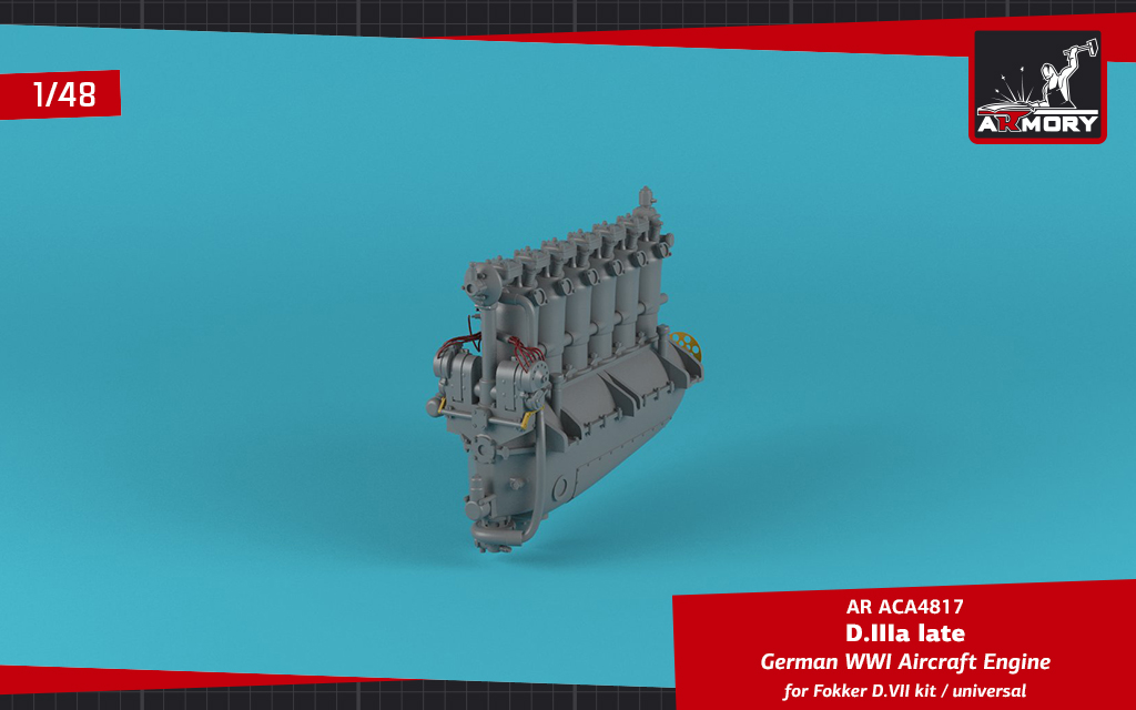 Armory Models 1/48 German WWI Aircraft Engine D.IIIa resinový motor