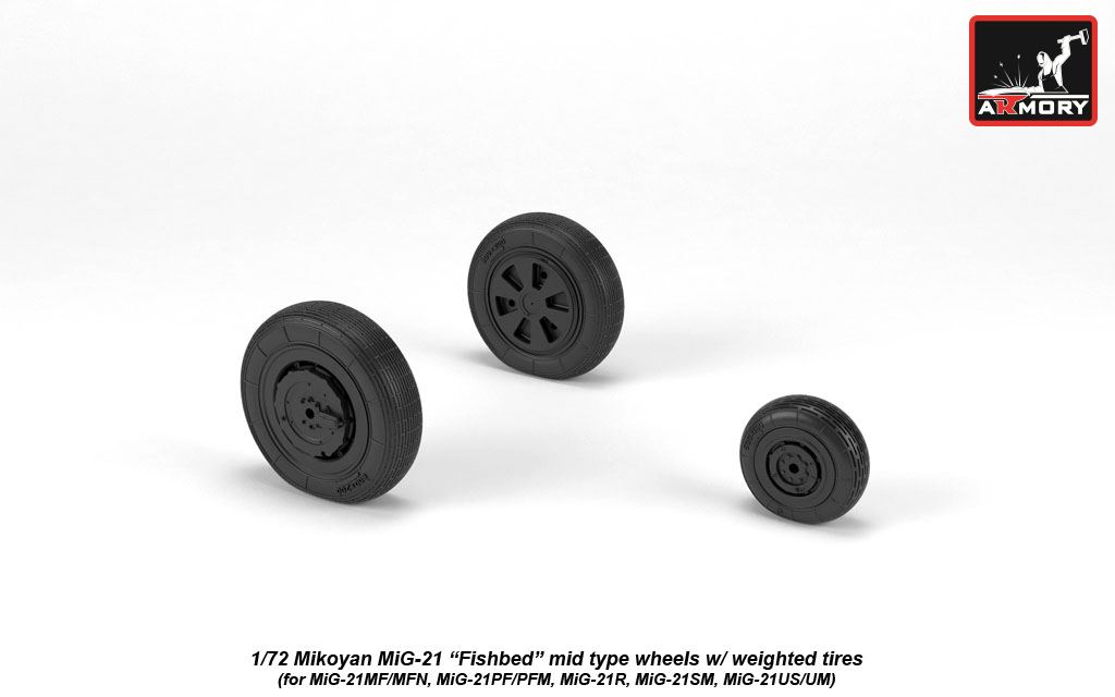 Armory Models MiG-21 Fishbed kola mid 1/32 zatížená