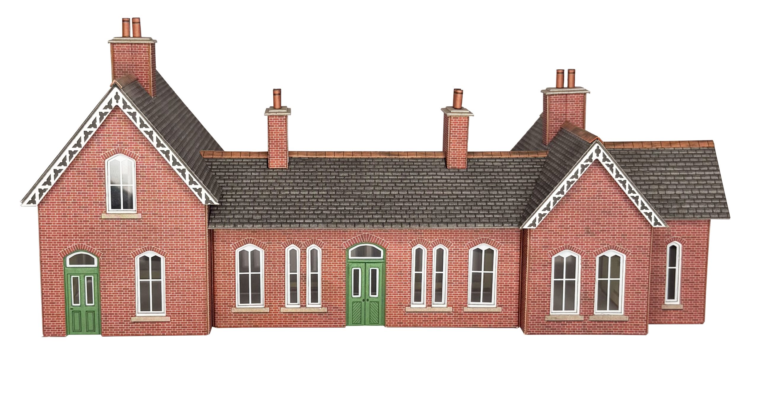 Metcalfe PO237 Country Station papírový model 00/H0 cihlový