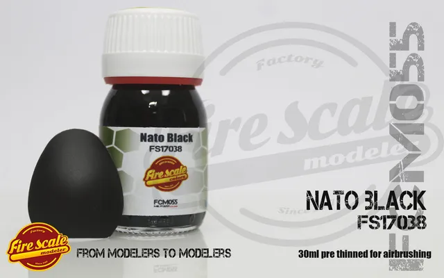 Fire Scale Modeler Black Nato akrylová barva 30 ml matná