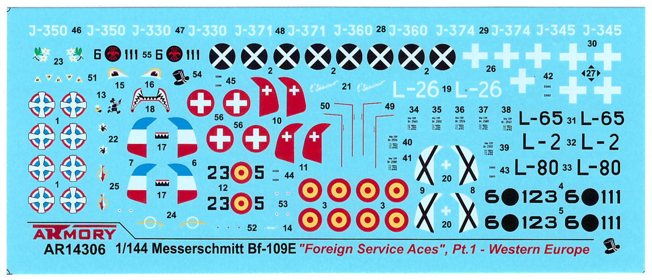 Armory Models Bf 109E obtisky 1/144 Pt.1 zahraniční