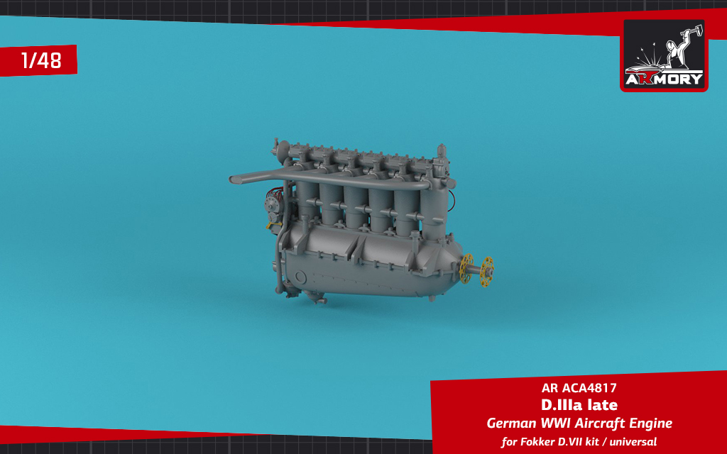 Armory Models 1/48 German WWI Aircraft Engine D.IIIa resinový motor