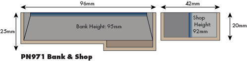 Metcalfe PN971 banka s obchodem model N low relief
