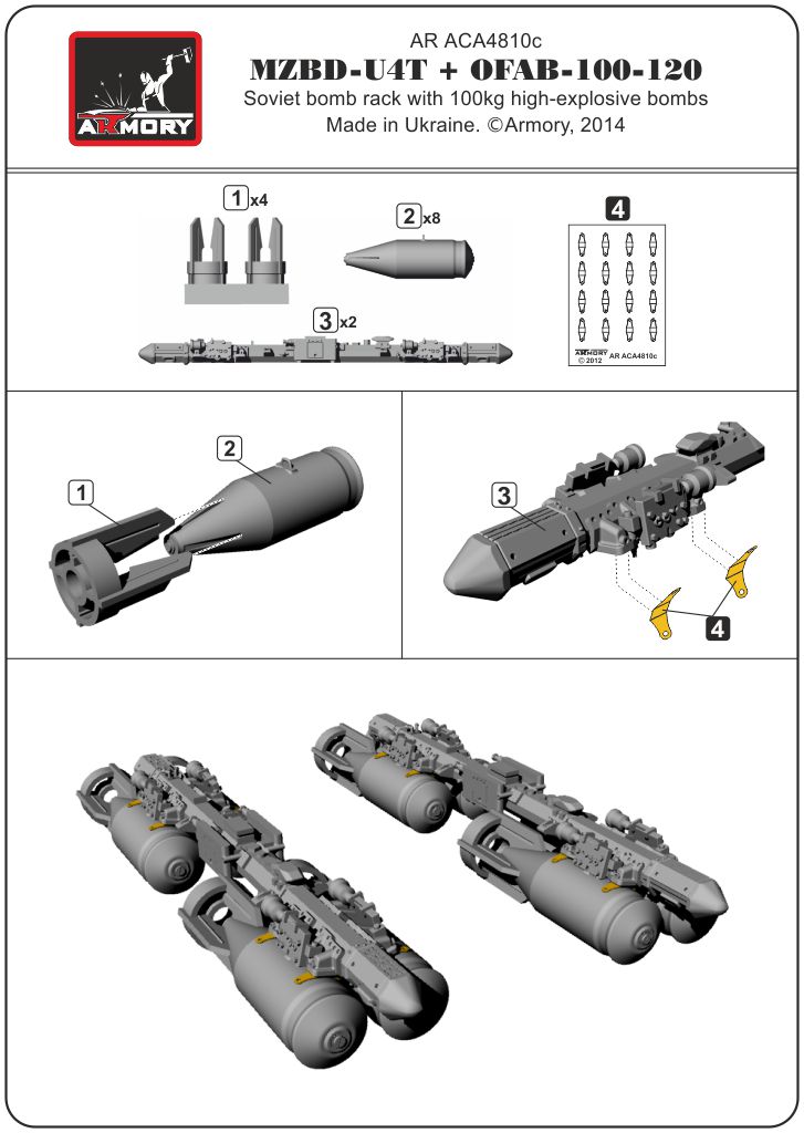 Armory Models MZBD-4UT 4x OFAB-100-120 výzbroj 1/48