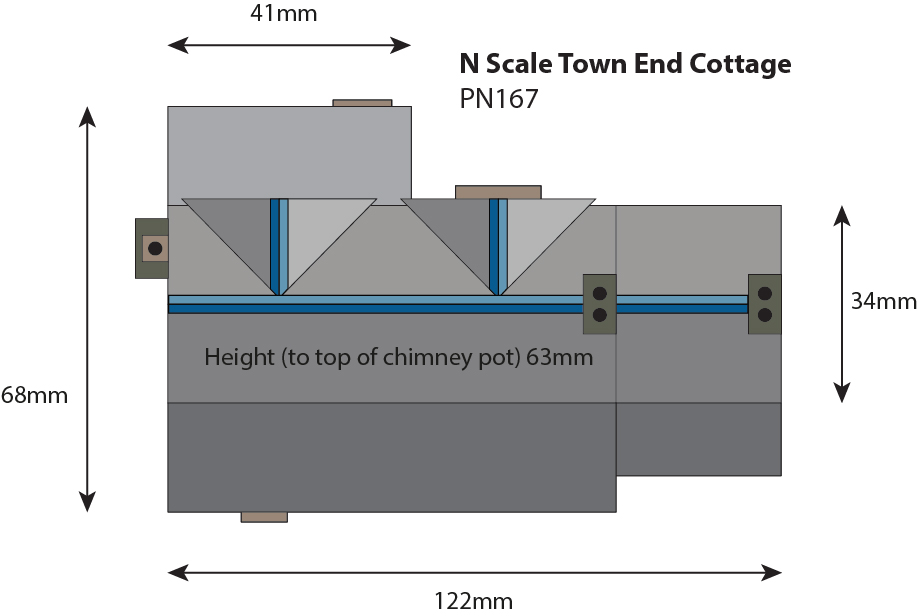 Metcalfe PN167 N model kamenné chaloupky Town End