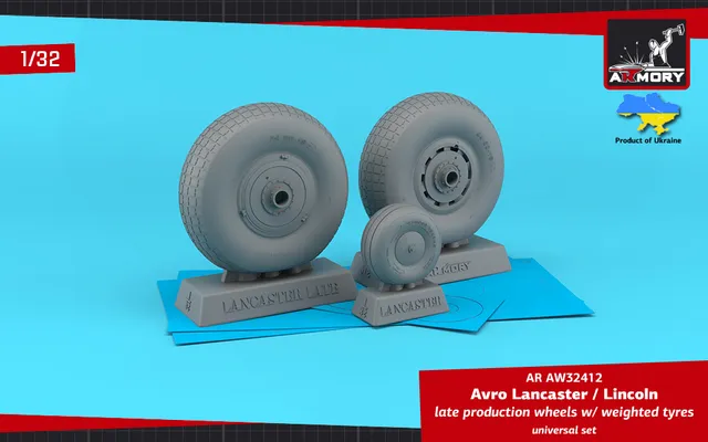 Armory Models Avro Lancaster Lincoln kola 1/32 pozdní zatížená