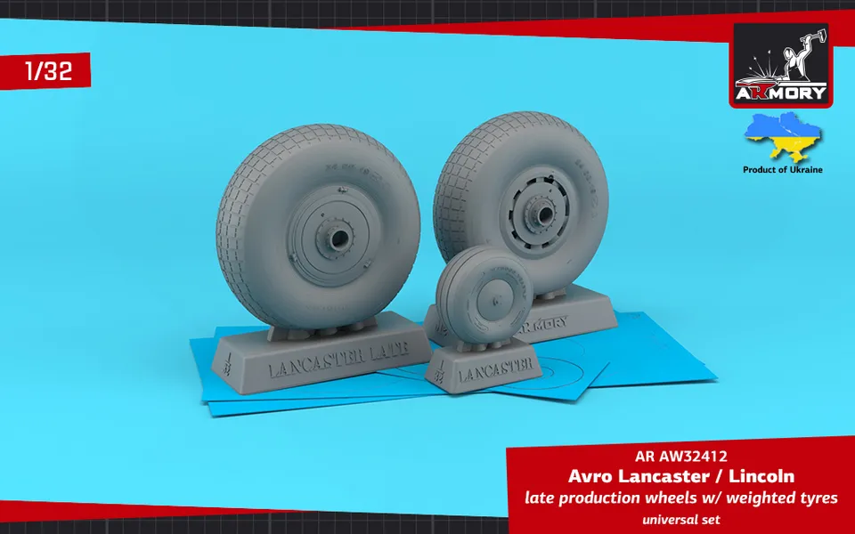 Armory Models Avro Lancaster Lincoln kola 1/32 pozdní zatížená