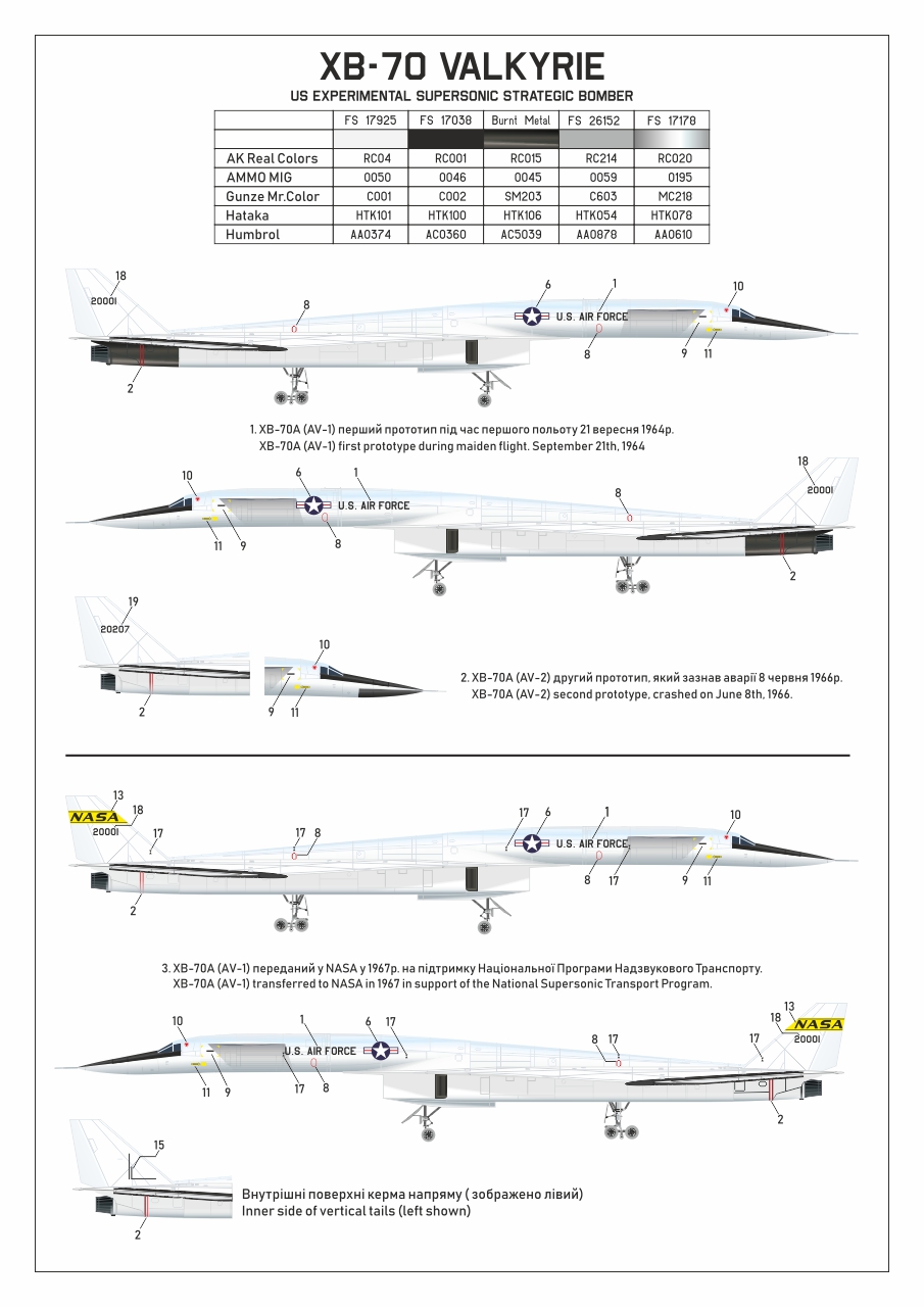 Armory Models XB-70 Valkyrie model 1/144 bombardér