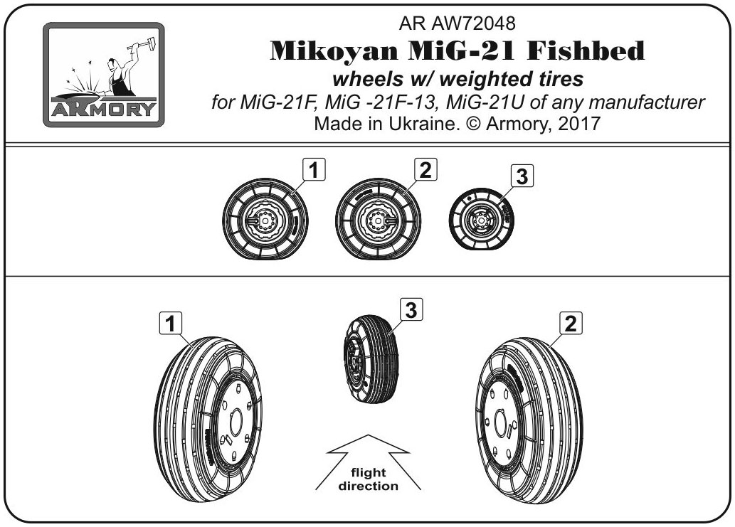 Armory Models MiG-21 Fishbed kola 1/72 early zatížená