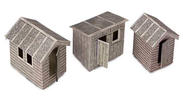 Metcalfe PO512 Garden Sheds domky 00 sada 3 kusů
