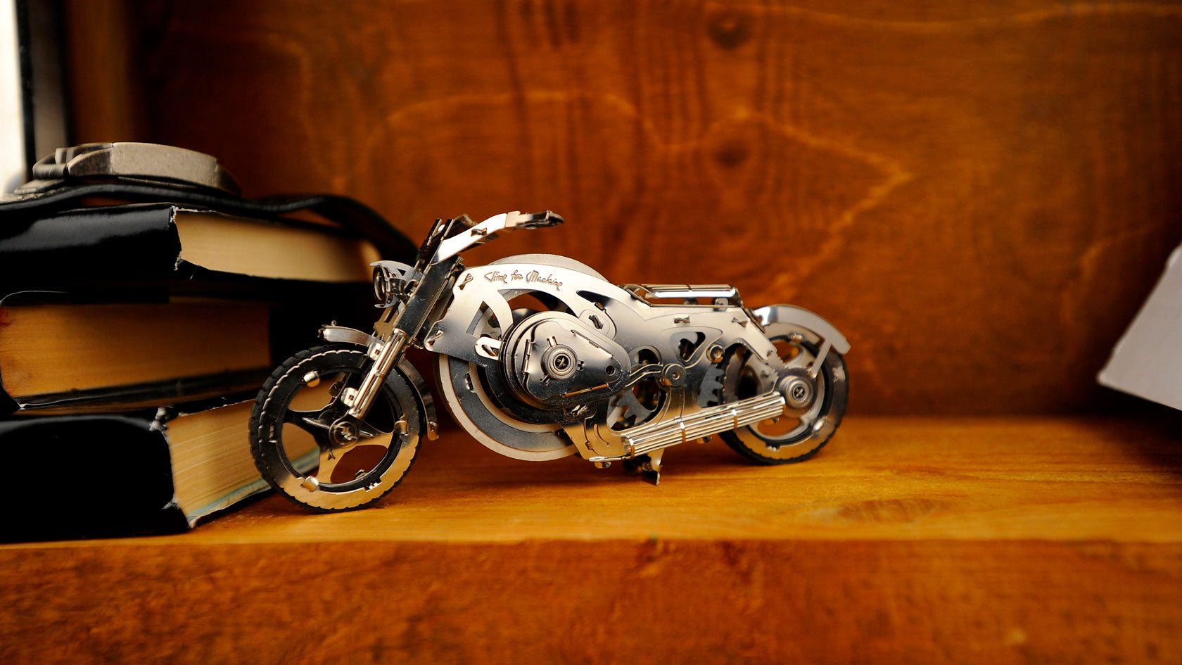 Time for Machine Chrome Rider kovová stavebnice motorky