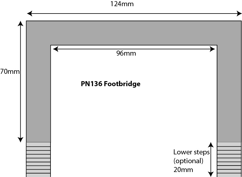 Metcalfe PN136 lávka papírový model N krytá
