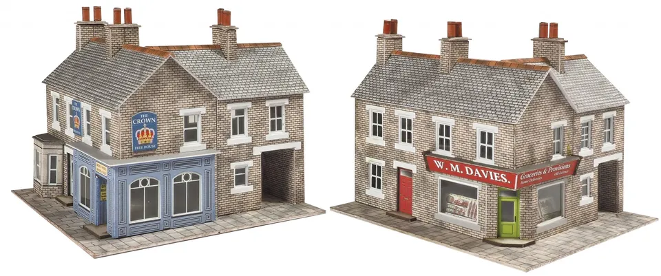Metcalfe PN117 Corner Shop a Pub model N kámen