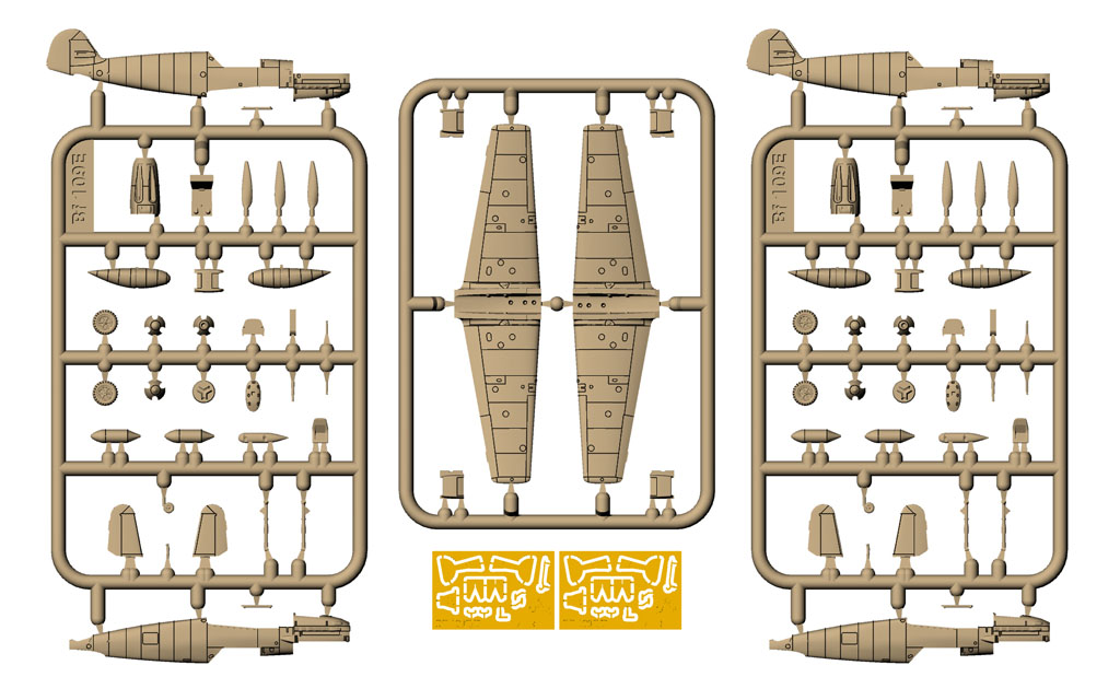 Armory Models Bf 109E Foreign Service Aces obtisky 1/144 2. díl