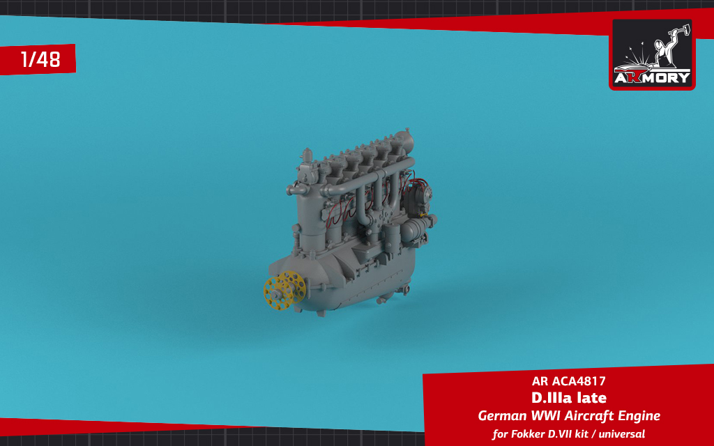 Armory Models 1/48 German WWI Aircraft Engine D.IIIa resinový motor