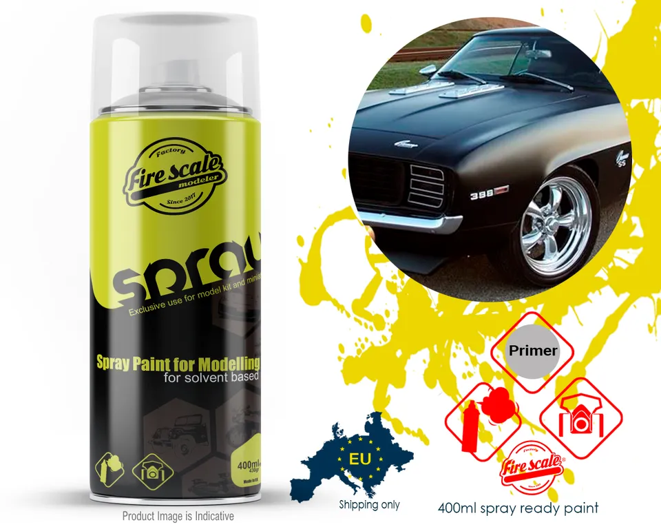 DMODELKITS Fire Scale Colors Black Semi Gloss sprej 400 ml pololesklý