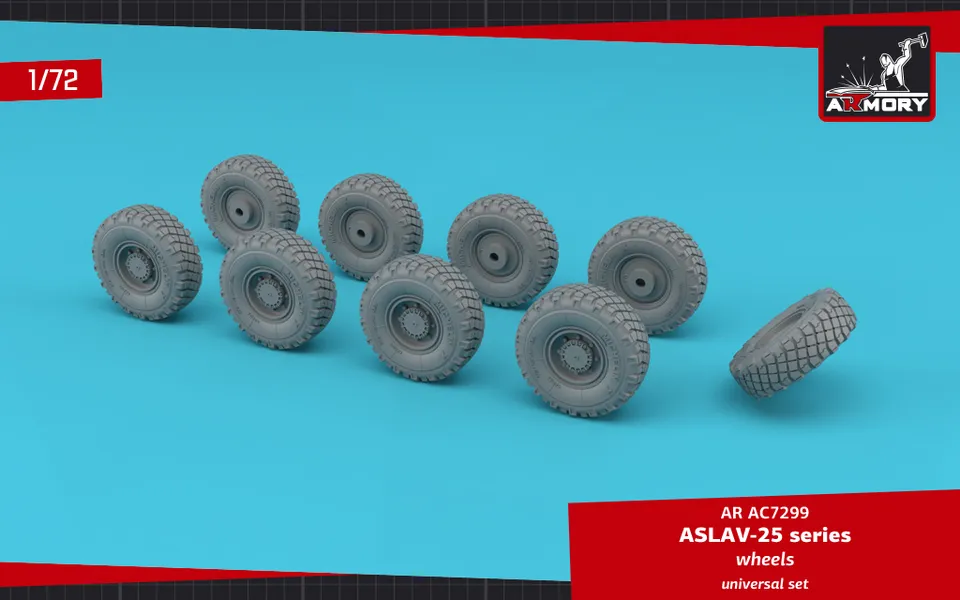 Armory Models ASLAV-25 resinová kola 1/72 325/85 R16 XML