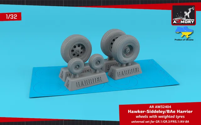 Armory Models Harrier GR.1/GR.3 resinová kola 1/32 zatížená