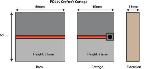 Metcalfe PO259 Crofter's Cottage papírový model 00/H0