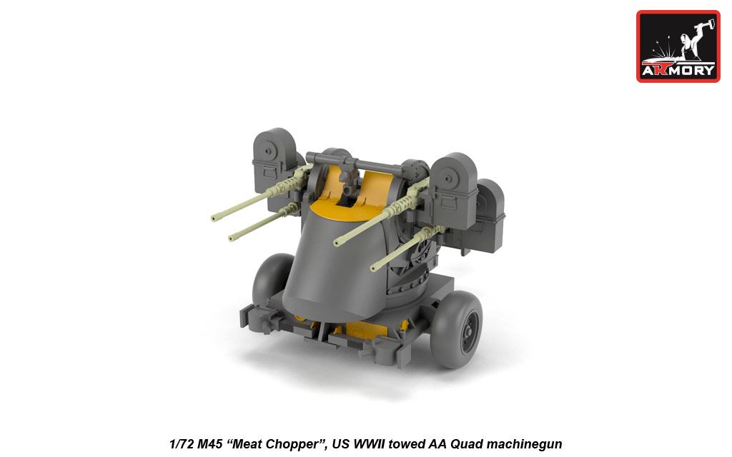 Armory Models M45 Quadmount věž 1/72 s vozíkem