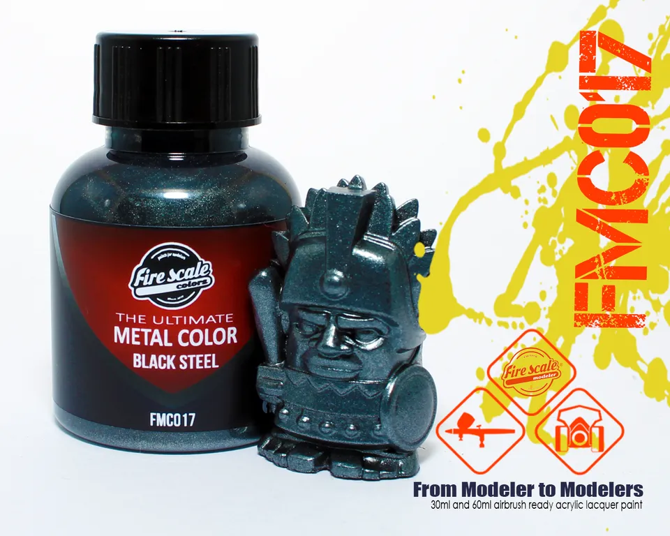 Fire Scale Modeler Black Steel modelářská barva 30 ml metalíza