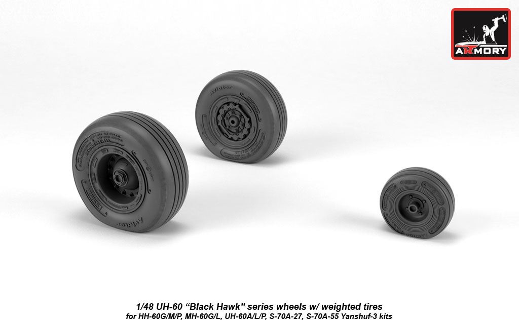 Armory Models UH-60 Black Hawk kola 1/48 zatížená