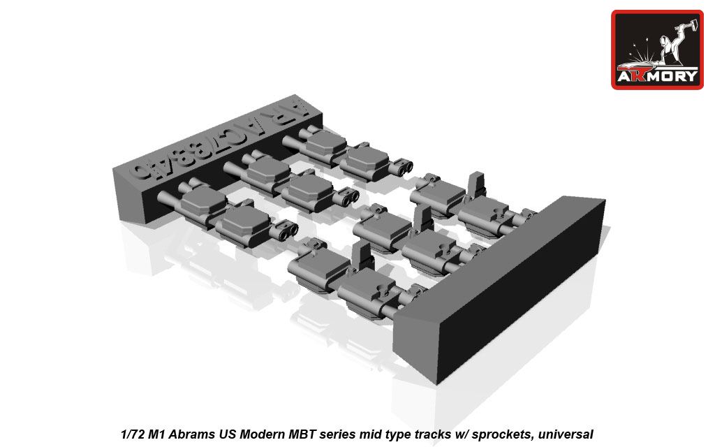 Armory Models M1 Abrams pásy 1/72 střední typ s koly