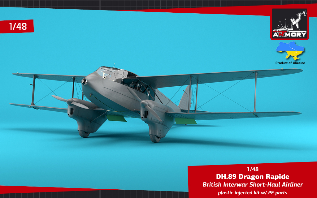 Armory Models 1/48 DH.89 Dragon Rapide obtisky Railway