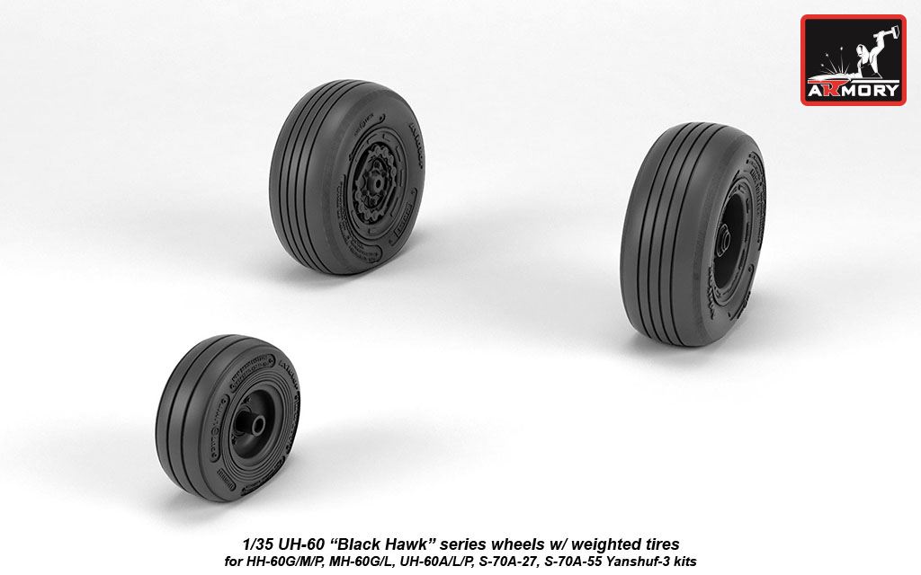 Armory Models 1/35 UH-60 Black Hawk zatížená kola