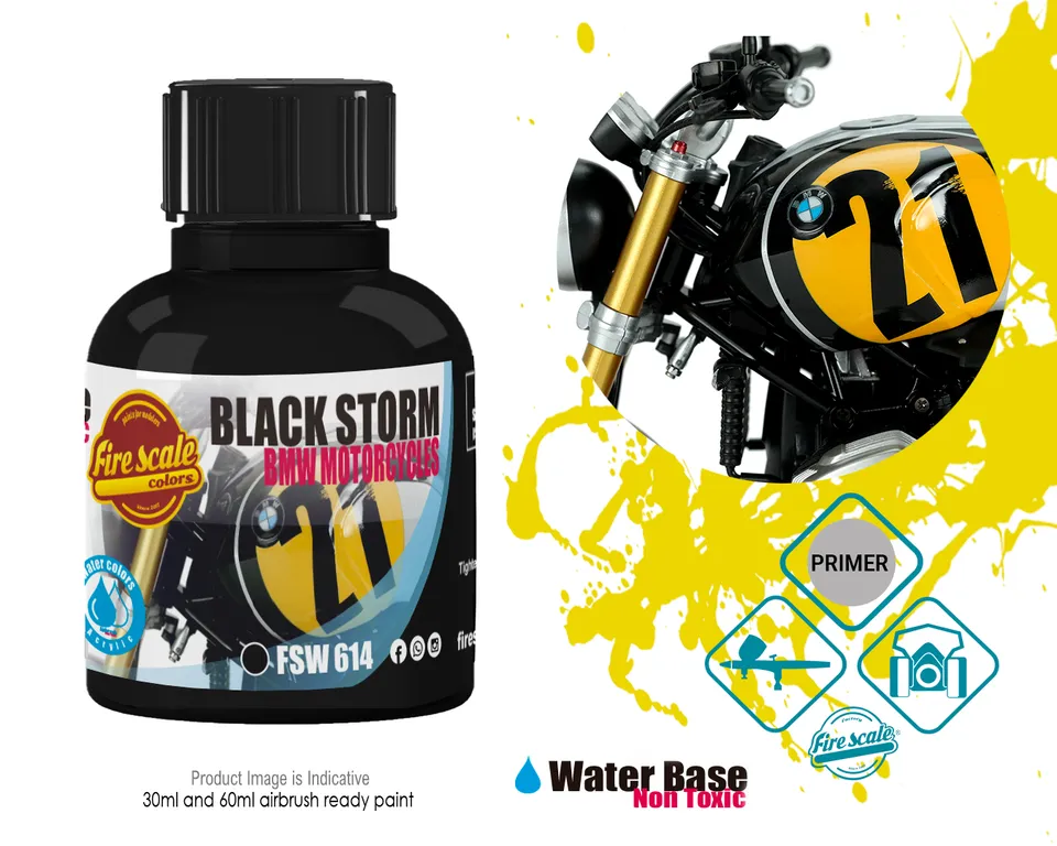Fire Scale Modeler Black Storm BMW barva na modely 30 ml černá