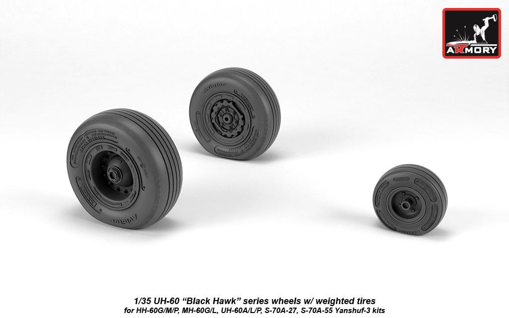 Armory Models 1/35 UH-60 Black Hawk zatížená kola