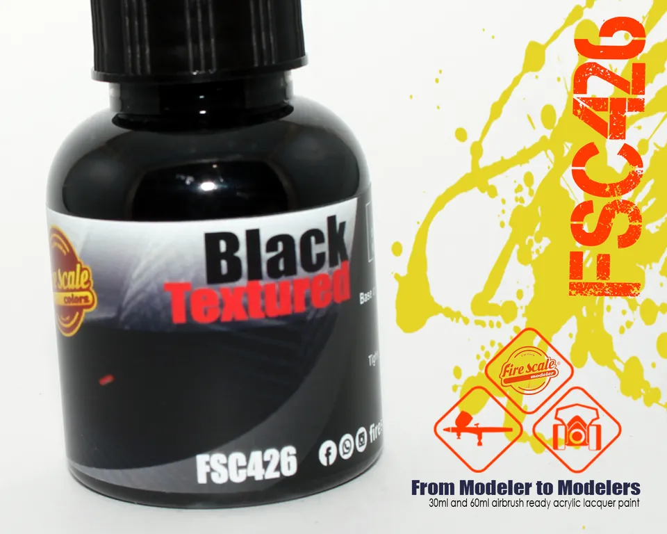 Fire Scale Black Textured strukturní barva 30 ml černá