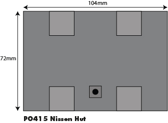 Metcalfe PO415 Nissen Hut papírová stavebnice 00/H0 plechová