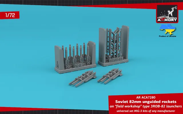 Armory Models M-8 rakety 82mm 1/72 3ROB-82 polní