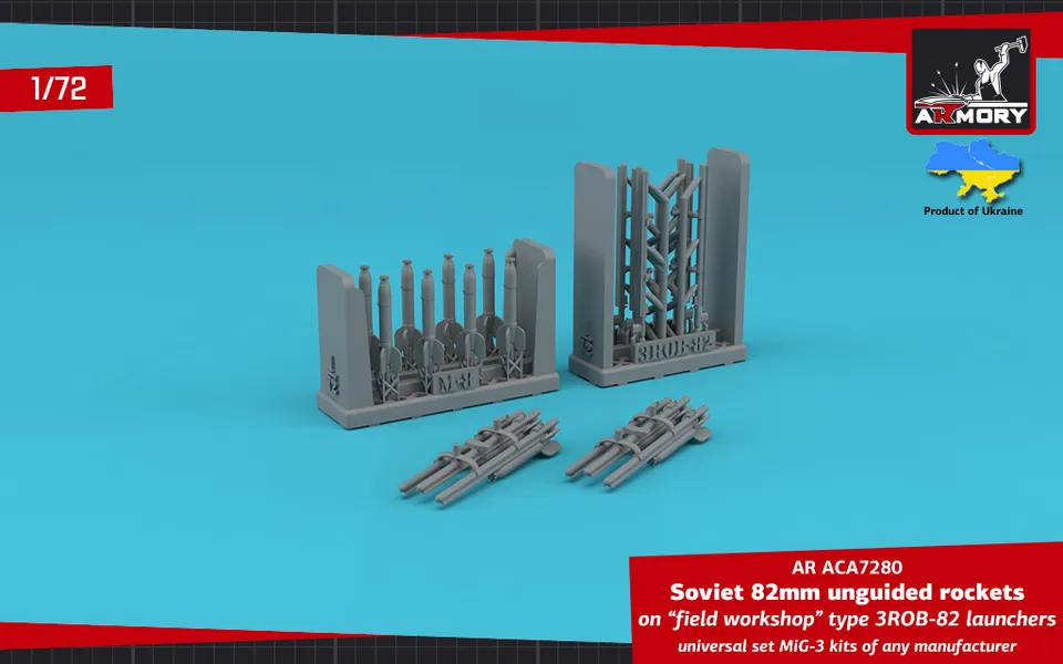 Armory Models M-8 rakety 82mm 1/72 3ROB-82 polní