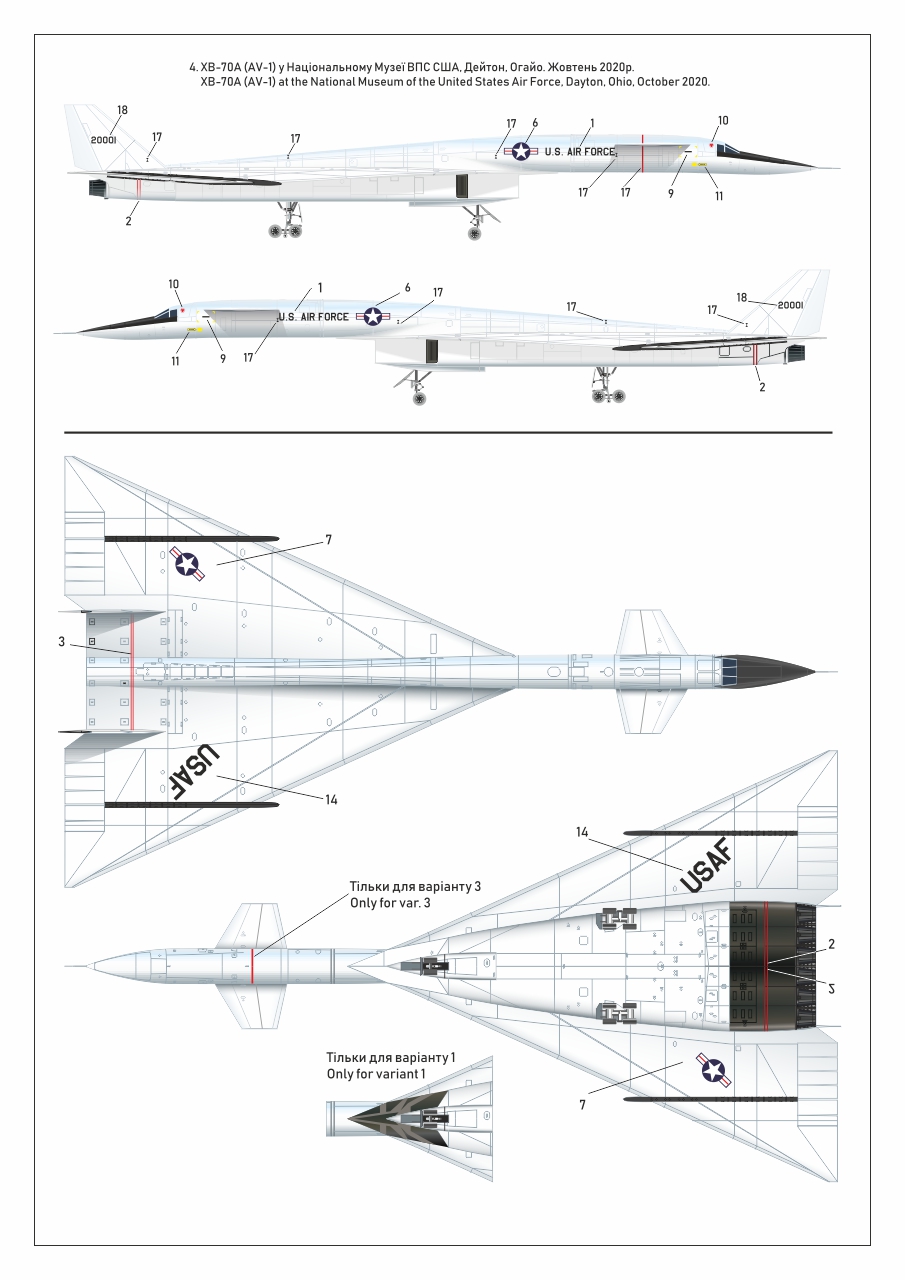 Armory Models XB-70 Valkyrie model 1/144 bombardér
