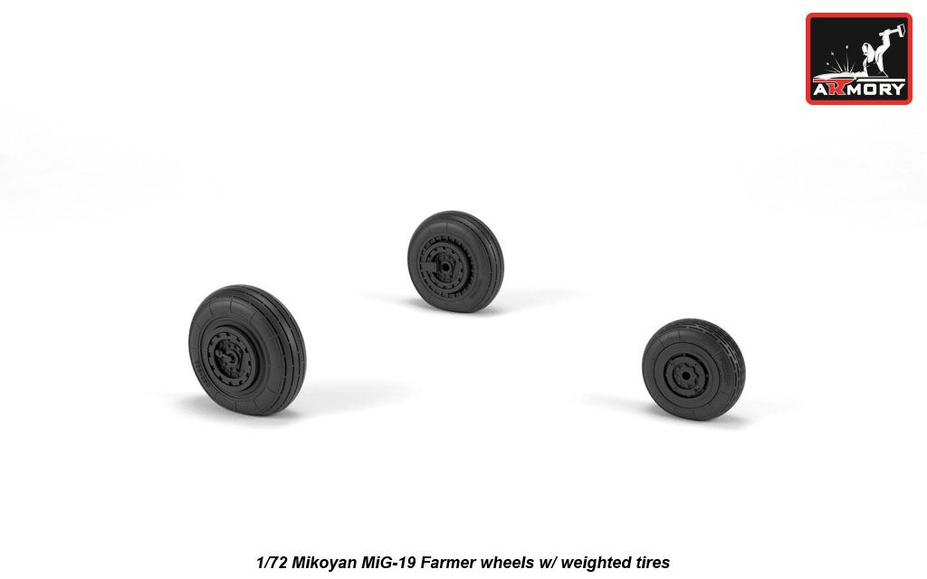 Armory Models MiG-19 Farmer resinová kola 1/72 zatížená