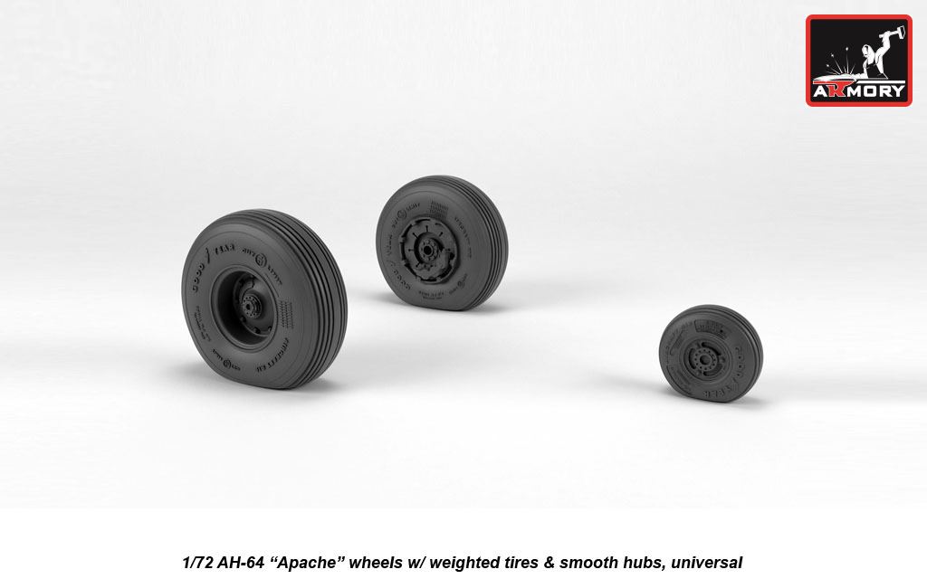 Armory Models AH-64 Apache kola 1/72 hladké disky