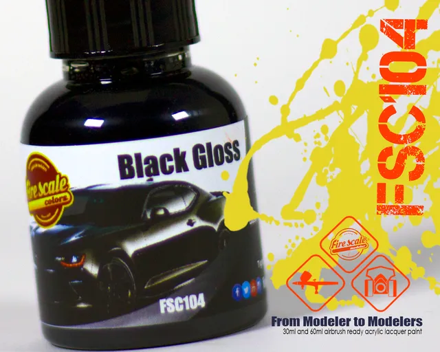 Fire Scale Modeler Black Gloss lesklá barva 30ml černá