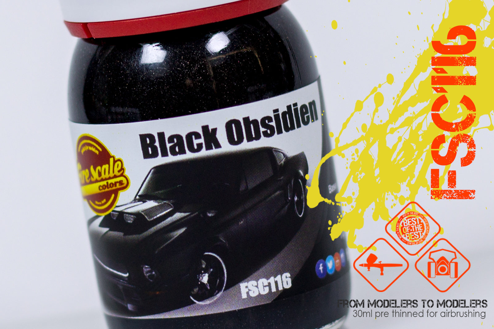 Fire Scale Modeler Black Obsidian modelářská barva 30 ml matná