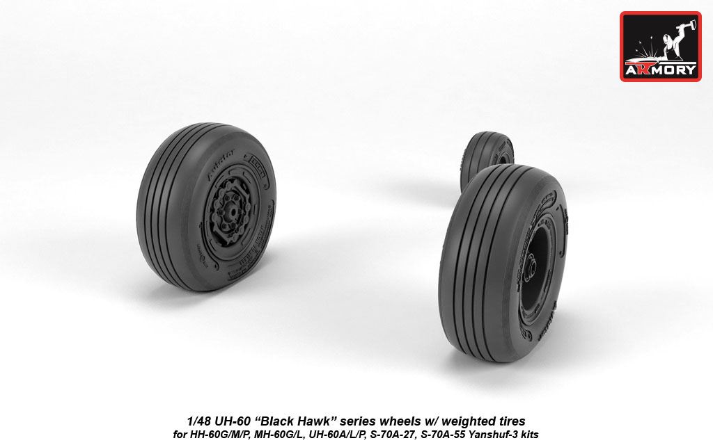 Armory Models UH-60 Black Hawk kola 1/48 zatížená