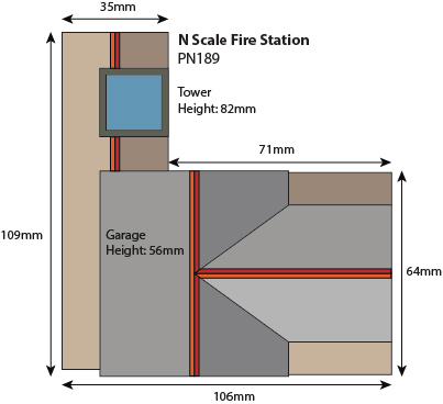 Metcalfe PN189 Hasičská stanice papírový model N